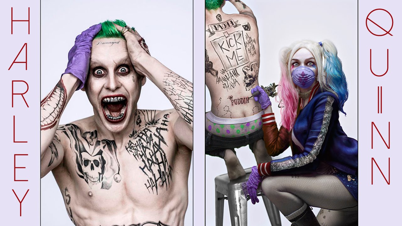 Harley Quinn Makeup Tutorial new Suicide Squad movie & Joker Fan Art -
