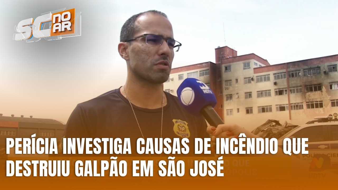 Polícia Científica apura o que provocou incêndio em galpão em São José