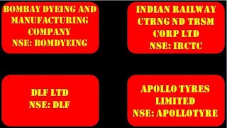 Short term chart analysis #Bombay Dyeing #IRCTC #Apollo Tyres #DLF