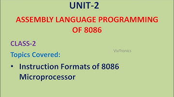 Instruction Formats of 8086 microprocessor |  Unit-2-2 | #MicroprocessorVideoLectures