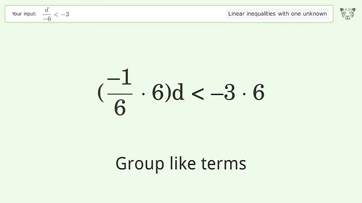 Solving Linear Inequalities: d/(-6) is Smaller Than -3