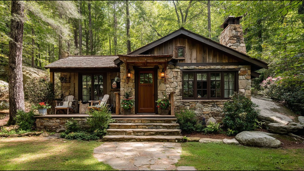 Идеи уютных каменных коттеджей – красивые крошечные дома в лесу