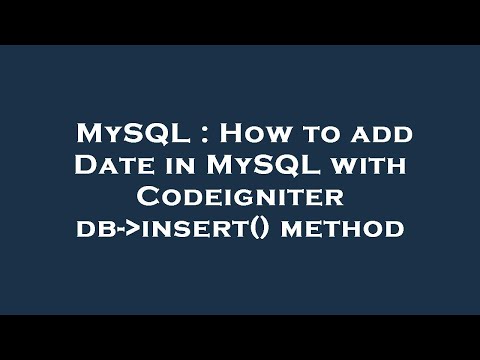 MySQL : How to add Date in MySQL with Codeigniter db- insert() method