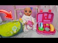 Baby Alive baby doll packing baby bag and lunchbox for daycare