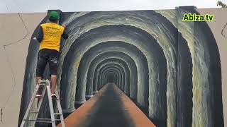 Mural terowongan bikin heboh orang yang lewat