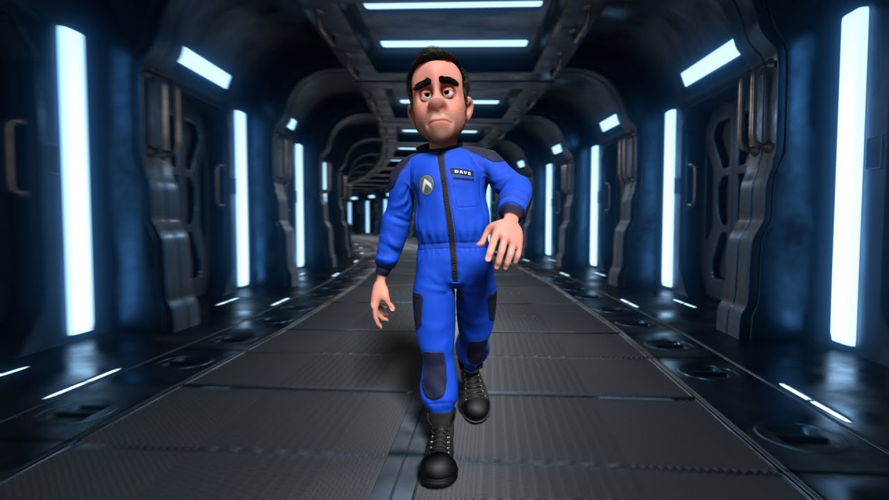 Астронавт Дэйв — анимация ходьбы (за кулисами)