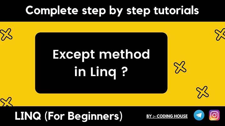 Except method in LINQ c# || except in LINQ c# example || Linq tutorial for beginner