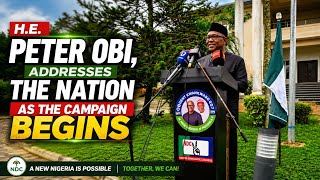 H.E. Peter Obi, Addresses The Nation as the campaign Begins In His Residence In Onitsha 
