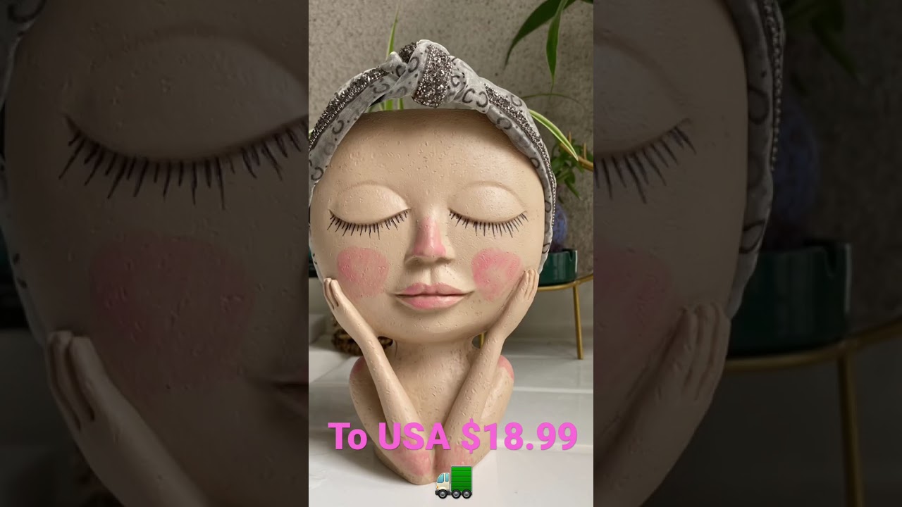 Lady Face Planter Pot Head Planter Flower Pot Indoor Outdoor