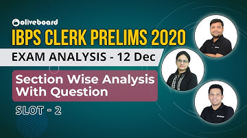 IBPS CLERK PRELIMS 2020 Exam Analysis - 12 Dec | Slot 2 | Section Wise Analysis With Questions