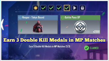 Call Of Duty Mobile Earn 3 Double Kill Medals in MP Matches Task Complete
