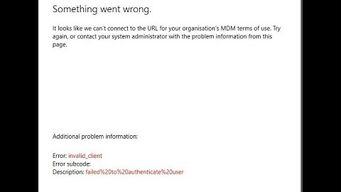 Problems Azure AD joining. MDM URL Error.