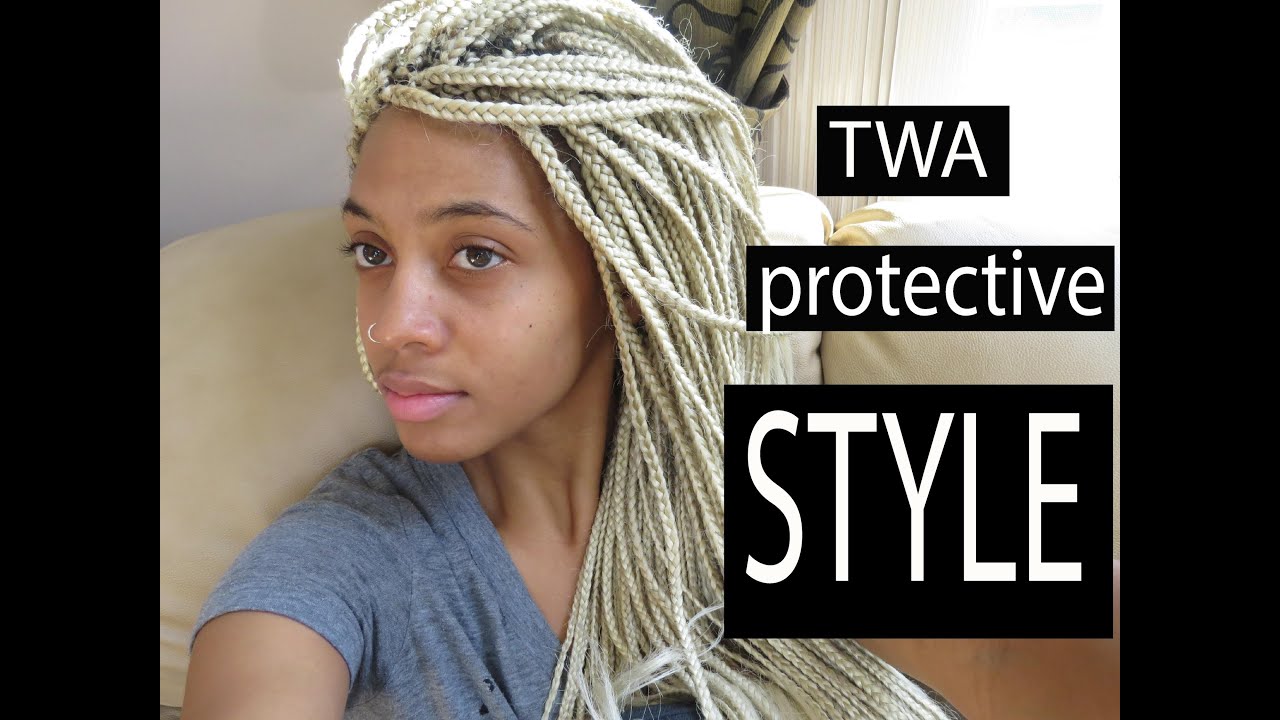 Blonde Box Braids Natural Hair Protective Style Youtube