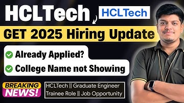 🔥HCLTech GET Already Applied? | Fill Microsoft Form | College name not Showing | HCLTech GET Hiring