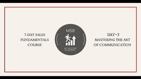 Sales Fundamentals Course - DAY 3 - Mastering the Art of Communication