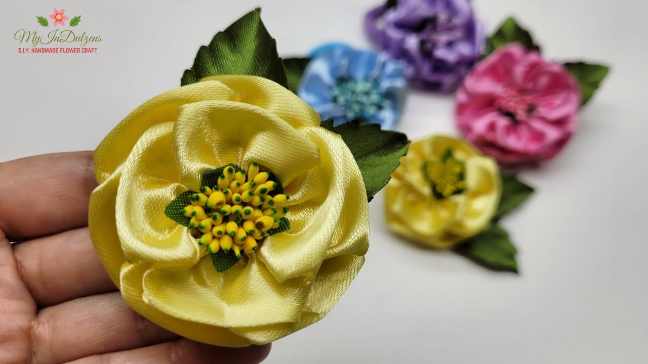 DIY Satin Ribbon Rose - Flower bouquet