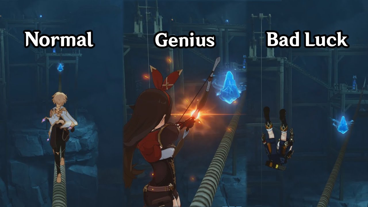 Genshin Players when Walking on the Rope to Get Lumenspar - Genshin Impact