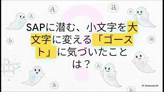 SAP:GUI & BAPIの大文字と小文字
