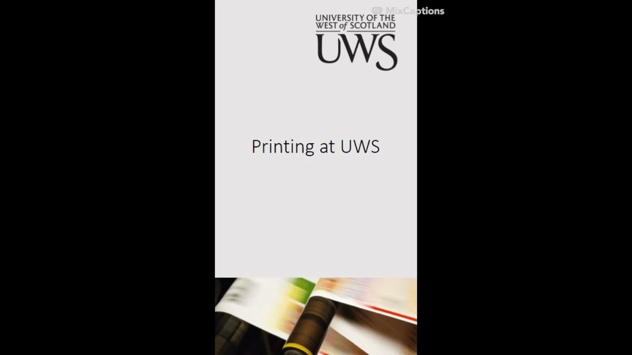 How to Print at UWS YouTube