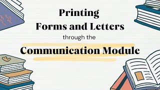 Printing Letters and Forms in Focus Communication