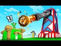 I BUILT A FIRE CANNON DEFENSE In Our Minecraft World! (revenge)