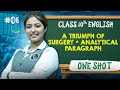 A Triumph Of Surgery + Analytical Paragraph OneShot | Class10 English Chapter 06  | PYQs |