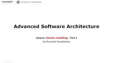Lecture 4 - Domain modelling - Part 1