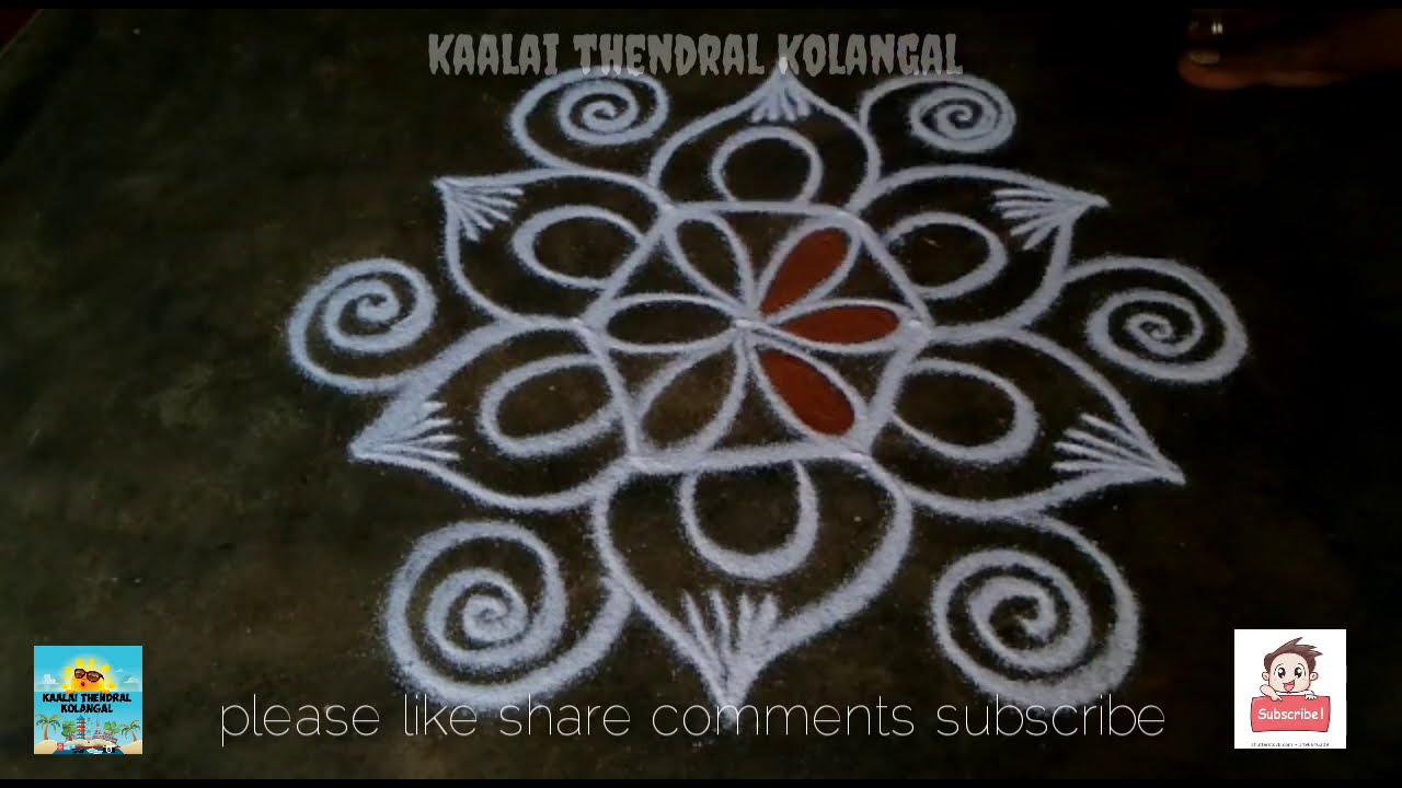 Daily vaasal kolam flower kolam kaalai thendral kolangal festival ...