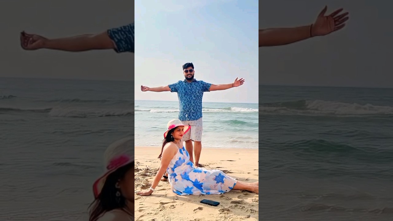 couple pose ideas on beach side||Beach poses ideas||