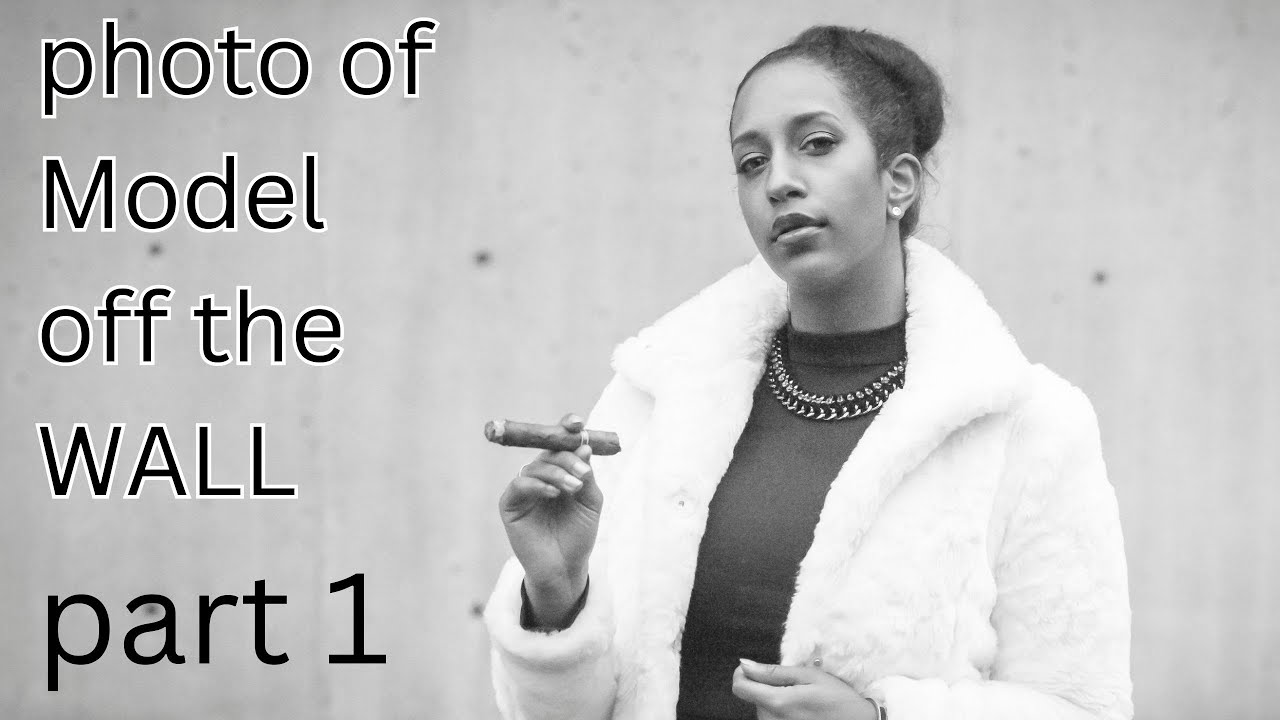 4k  lookbook of a  beautiful black model in front of a ciment wall , 