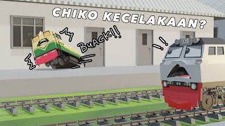 CHIKO KELUAR LINTASAN!! | ANIMASI KERETA API