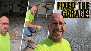 This Garage Was BAD! | Full Flake Epoxy Floor Transformation