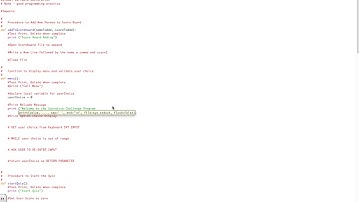Part 2 Main Menu GCSE Computer Science Python Quiz Coursework Project