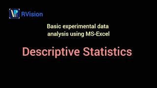 Descriptive Statistics using MS-Excel Lecture Descriptive Statistics In Excel