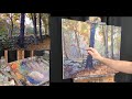 KYLE BUCKLAND  Landscape Oil Painting Art DEMONSTRATION Impressionism Demo AUTUMN TREES Time Lapse
