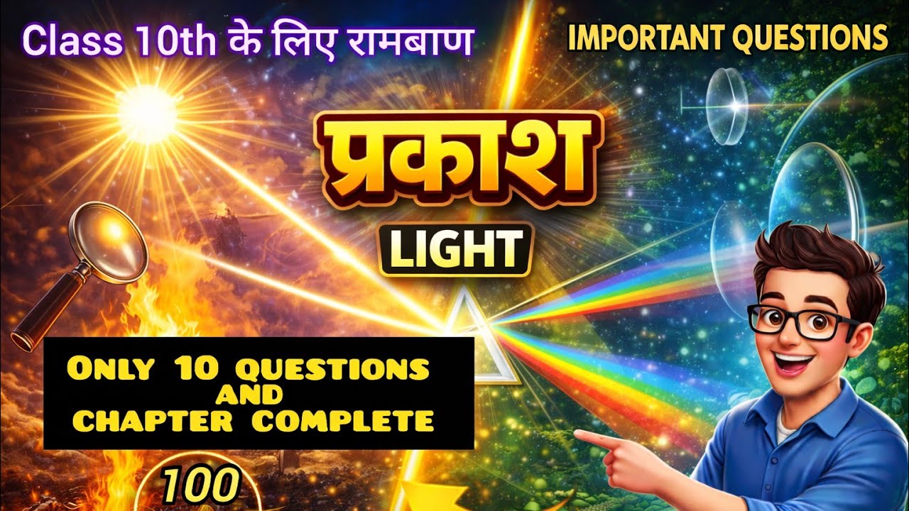 प्रकाश (Light) | Class 10 Science | Important Questions | Board Exam 2026