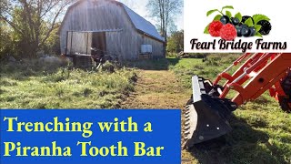 How to Trench for Irrigation line with Piranha Tooth Bar and Kioti CK2610