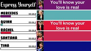 Glee - Express Yourself | Line Distribution + Lyrics