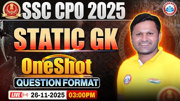 SSC CPO Static GK One Shot 2025 | SSC Static GK Marathon | SSC CPO Marathon Class By Sonveer Sir