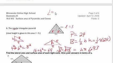 Geometry: Surface Area of Pyramids and Cones Help Video