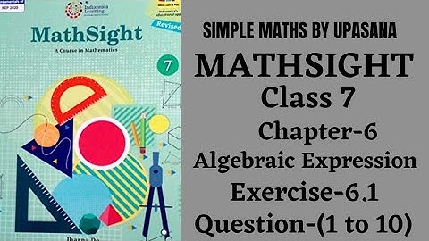 MathSight || Class-7 || Chapter-6 || Algebraic Expressions || Exercise-6.1 || Question -(1 to 10)