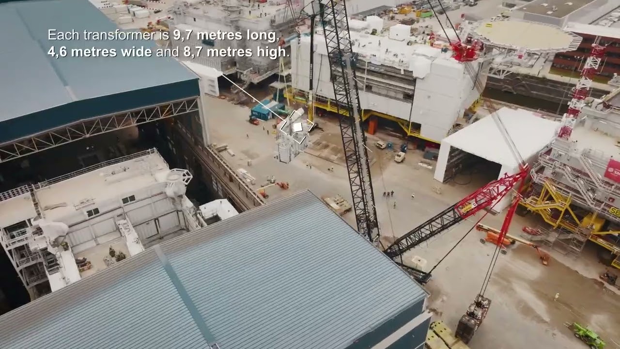 Installation of transformers in the Hollandse Kust (West alpha) substation