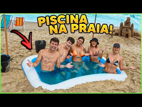 FIZEMOS UMA PISCINA GIGANTE NA PRAIA E OLHA COMO FICOU!! [ REZENDE EVIL ]