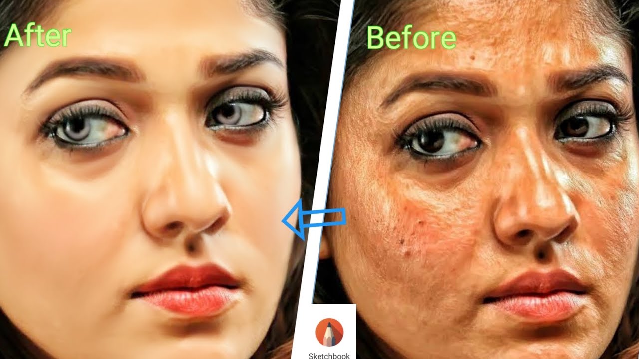 Skin Smoothing Editing tutorial in autodesk sketchbook || Oils peint face smooth photo editing new 🔥