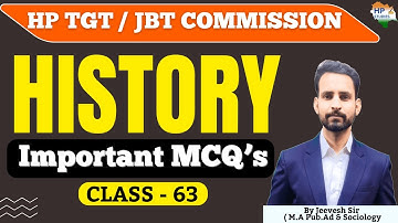 HP TGT / JBT Commission 2025 | History (Class-63) | Revision Series #hptgt #hpjbt   #hptgtcommission