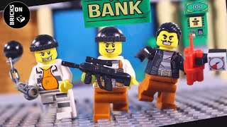 Lego Crooks Crazy Bank Robbery COMPILATION TNT Ice Screm K9 SWAT BOMB Police Academy Like Boss Movie