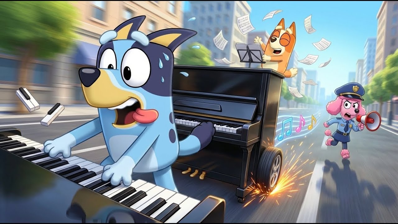 RUN! Is The Police Chasing Bluey's Piano? | BLUEY FUNNY ANIMATION