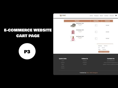How To Make An E-commerce Website (part3: cart page) Design With html ...