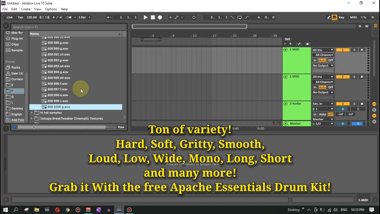 Giant 808 Sample Pack - 1000 808s By Promusiclair.com | Free Apache Drum Kit Included with this pack