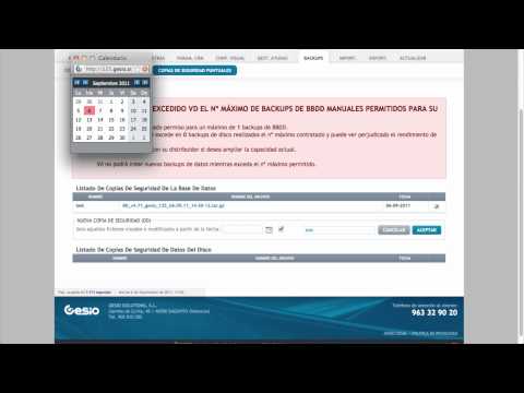 Backups de datos en GESIO